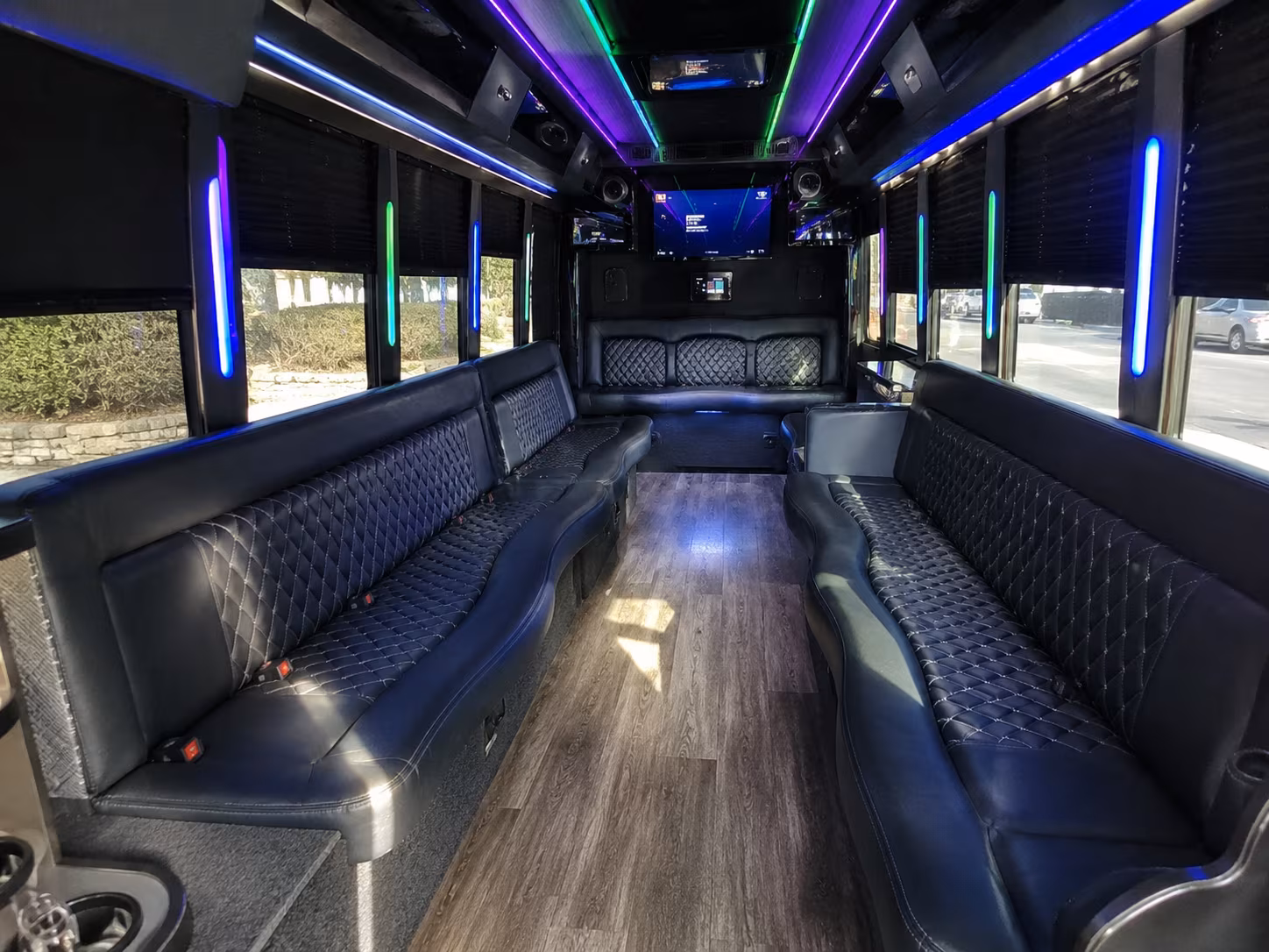 merced 15 passenger party bus interior