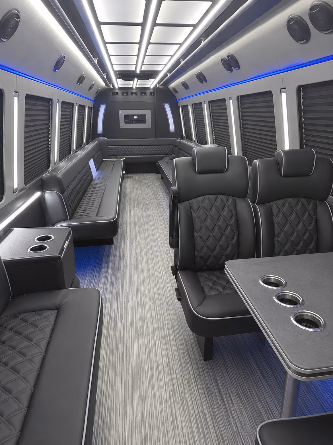 merced 25 passenger party bus inside