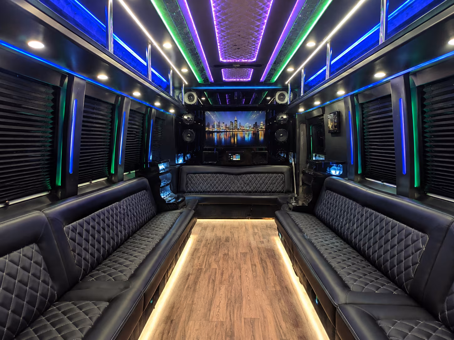 merced 25 passenger party bus interior