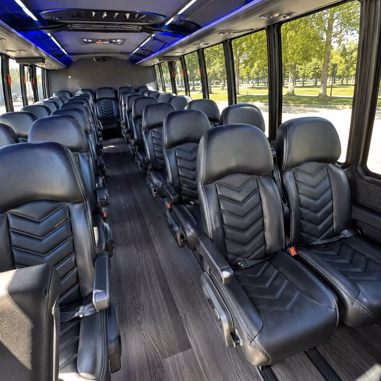 merced 28 passenger minibus inside