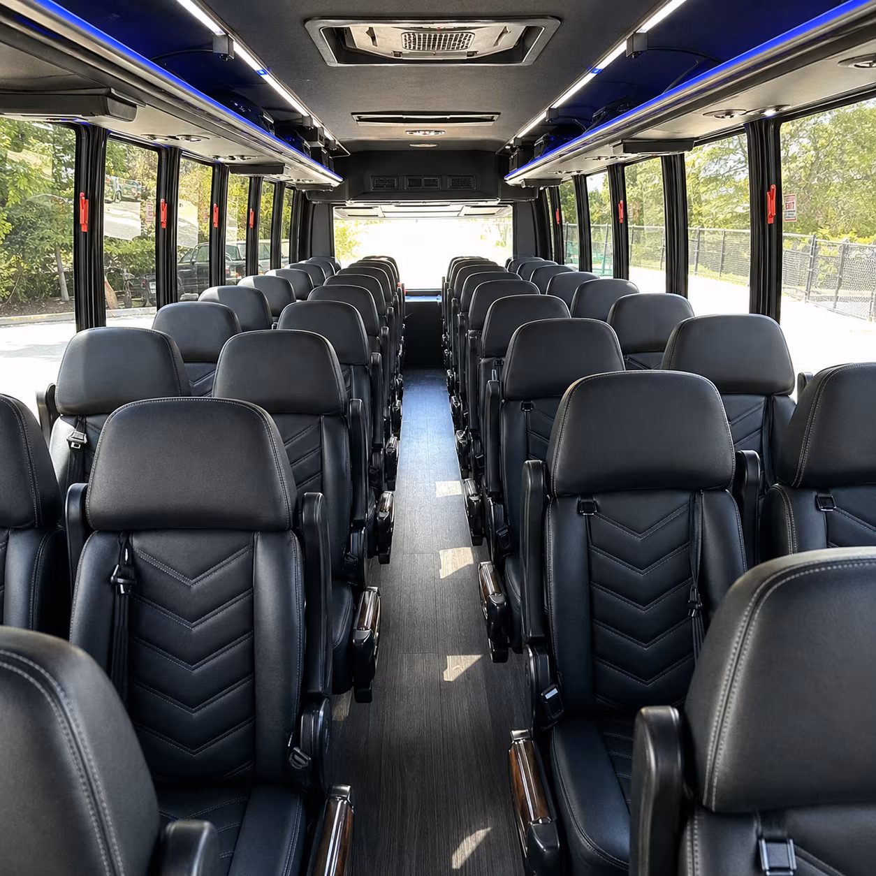 merced 28 passenger minibus interior