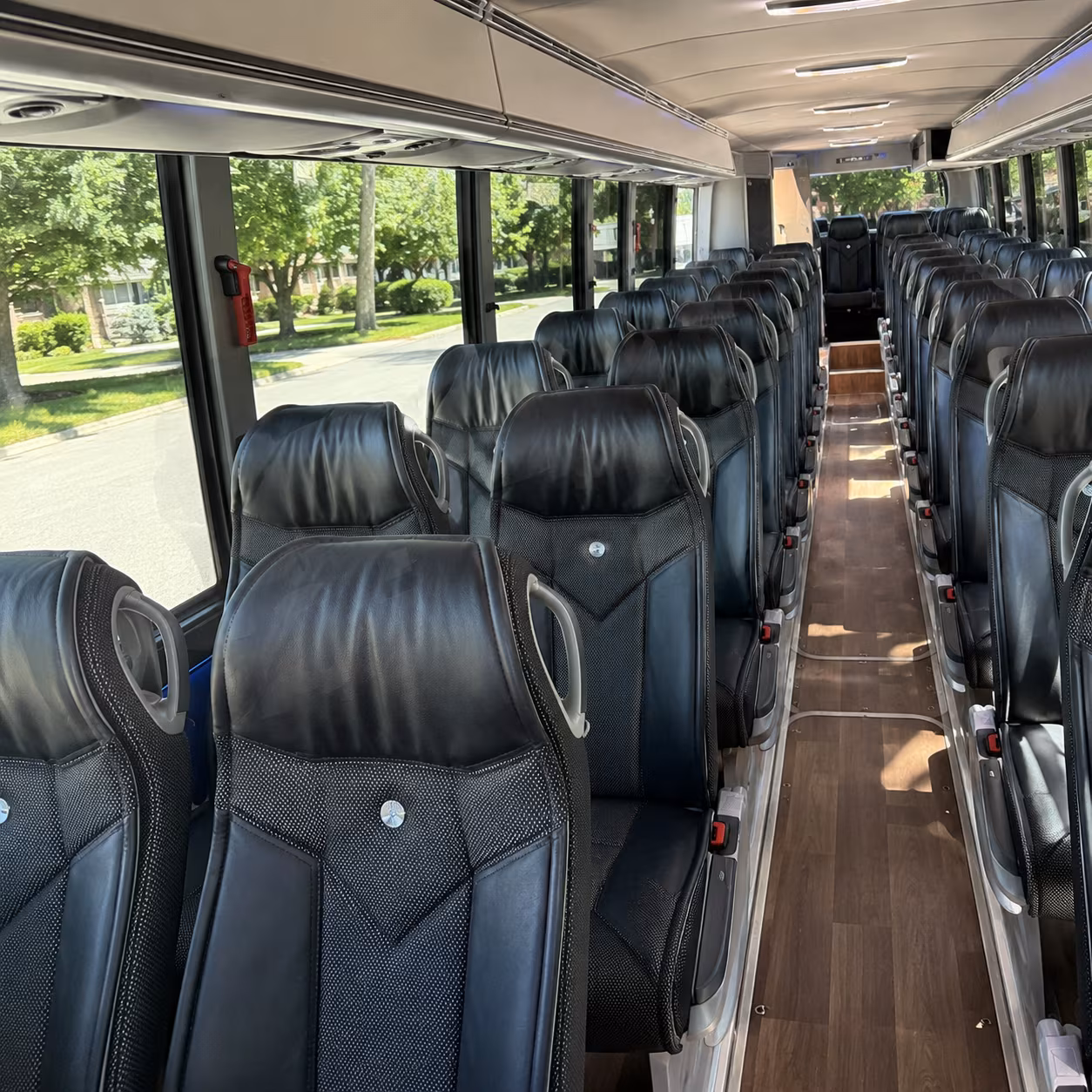 merced 40 passenger charter bus inside
