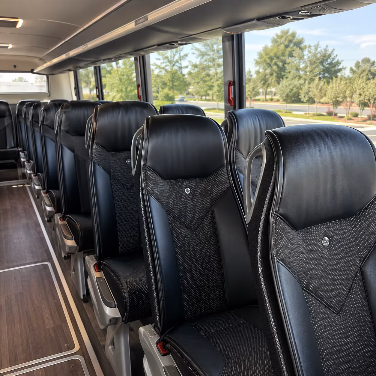 merced 45 passenger charter bus interior