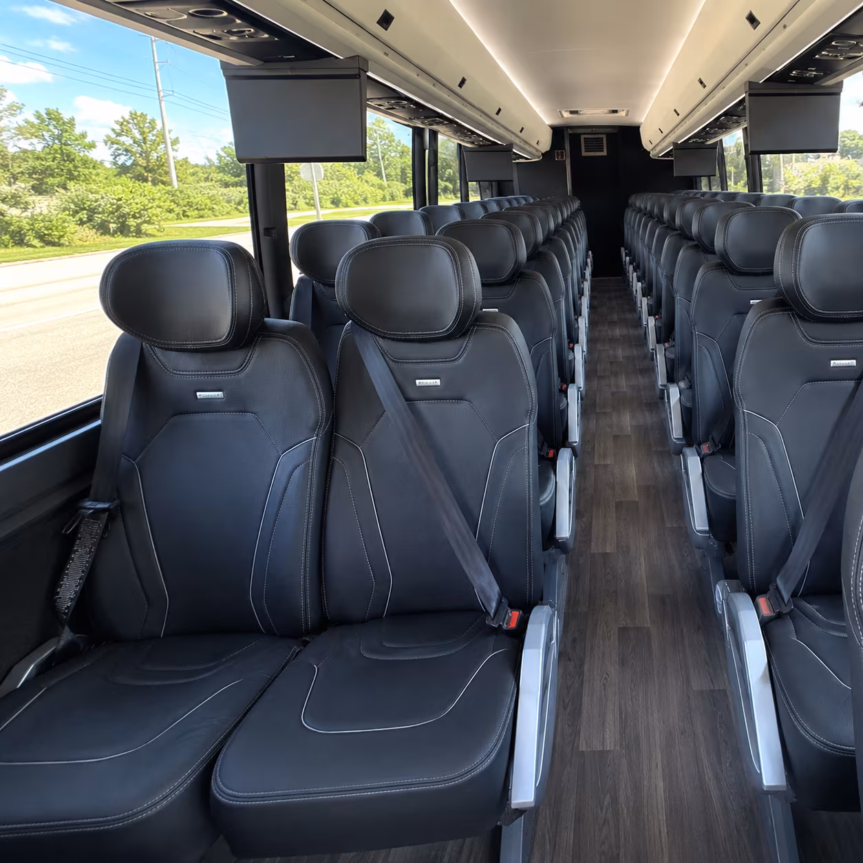 merced 47 passenger charter bus inside