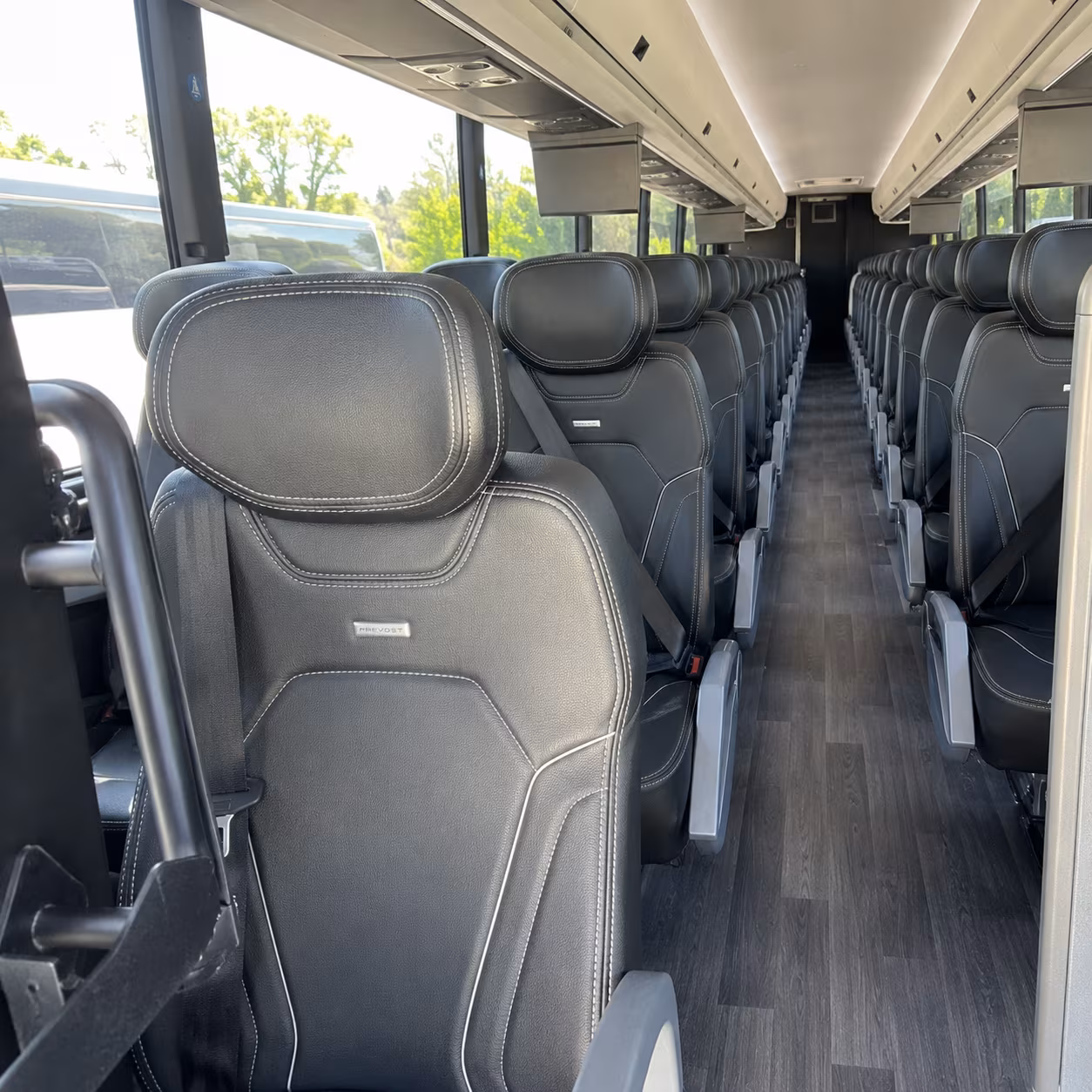 merced 47 passenger charter bus interior