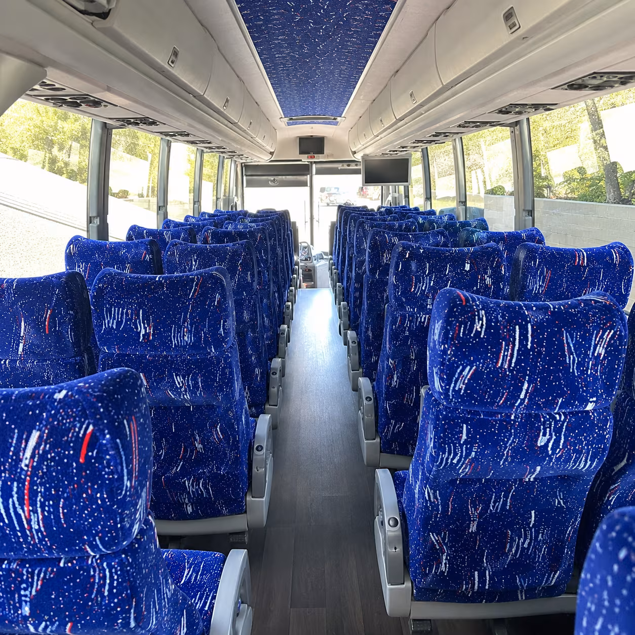 merced 50 passenger charter bus interior