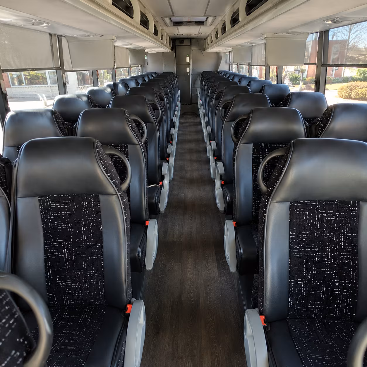 merced 54 passenger charter bus inside