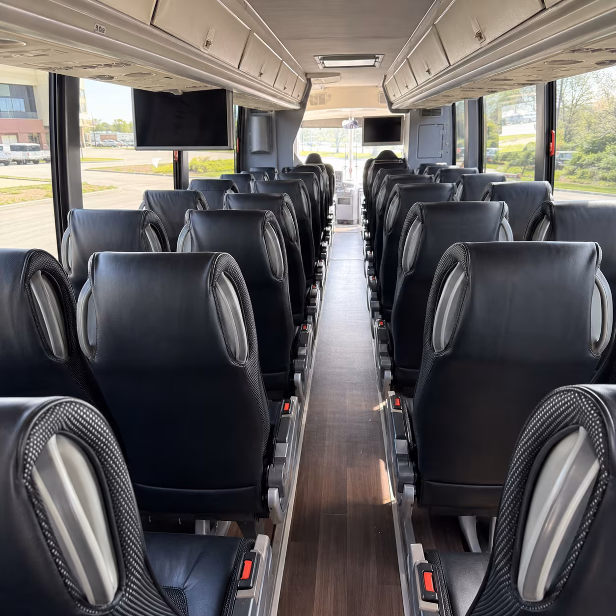 merced 56 passenger charter bus inside