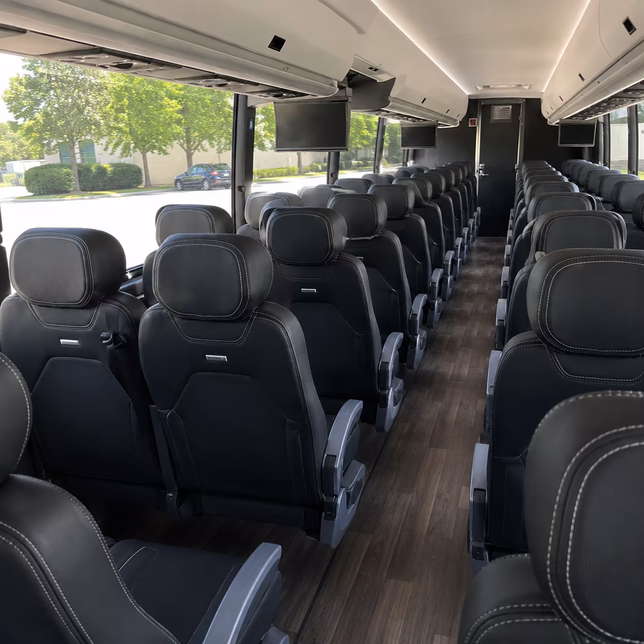 merced 56 passenger charter bus interior
